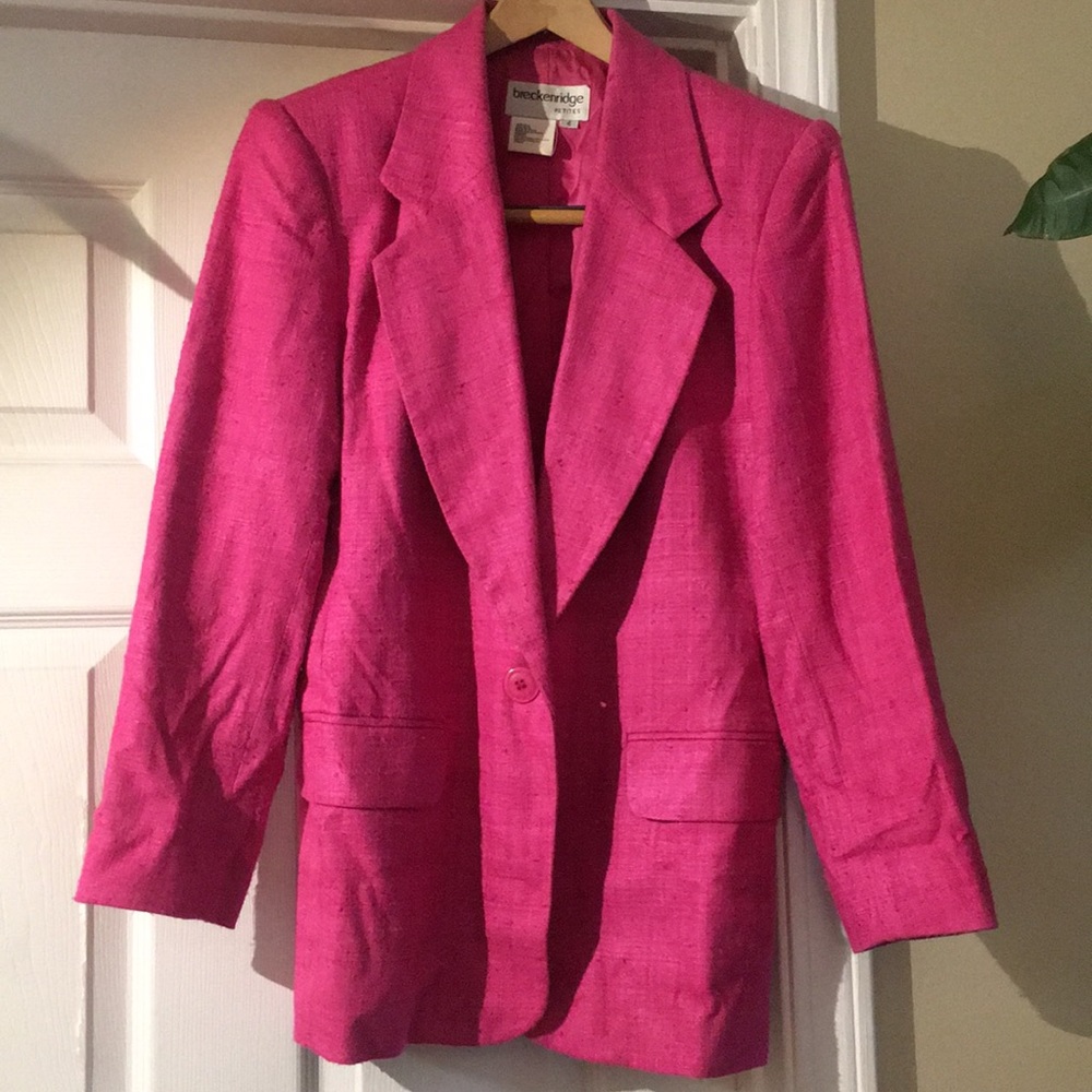 Bright pink silk jacket